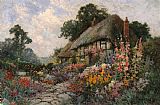 Alfred De Breanski Famous Paintings - A Devonshire Garden